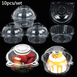 Gift Wrap 10pcs Transparent Dessert Cake Box Disposable Safe Food Plastic Bakery Favorite Pastry Baking Packaging Wedding Party Supply