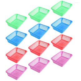 Take Out Containers 12 Pcs Food Basket Hamper Fruit Organising Counter Tray Household Hand Sandwich Plastic Bread Display Storage Case