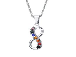 Endless Love 8 Shaped Pendant For Women Men Stainless Steel Infinity Gay Pride Necklace Chain Women Jewelry 6632853