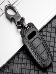 ABS Carbon Fiber Car Key Case Cover For A3 A4 B9 A6 C8 A7 S7 4K A8 D5 S8 Q7 Q8 SQ8 Etron 2018 2019 2020 2021 Accessories3377372