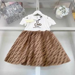 Luxury girls partydress Off shoulder design baby skirt Size 90-150 CM kids designer clothes Embroidered logo Princess dress 24April