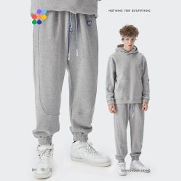 Pants Iation Mens Grey Sweatpants Winter Thick Polar Fleece Sweatpant for Men 460g Fabric Jogger Pants Men Warm Trousers