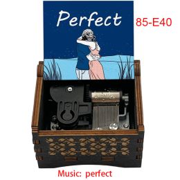 Wind Up Perfect Music Box Wooden Mechanical Movement Custom Singer Print Cute Girlfriend Wife Birthday Festival Christmas Gift