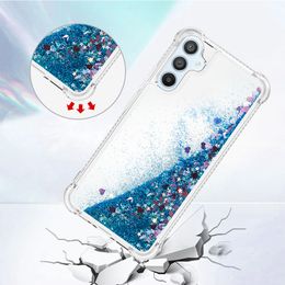 Glitter Case for Funda Samsung Galaxy A14 A25 A24 A34 A54 A04E A04 M04 Cases Clear Bright Dynamic Liquid Quicksand Phone Cover