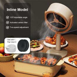 Hoods Desktop Range Hood Extractor Portable USB Charging Small Ventilator with Philtre Sponge Mini Cooker Hood for Indoor BBQ Hot Pot