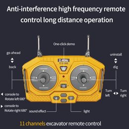 Rc Excavator Children Toys 11 Channels 2.4g 1:20 Toys For Boys Radio Control Dump Truck Bulldozer Electric Car Kids Toys Gift