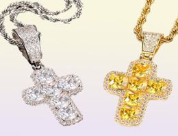 Mens Hip Hop Cross Necklace Fashion Bling Iced Out Pendant Jewellery Gold Slver Chains Diamond Pece Statement Women Men5700889