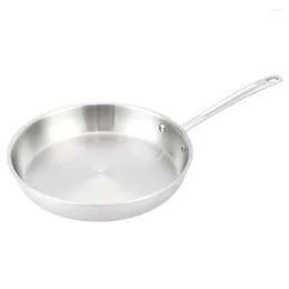 Pans AmazonCommercial Tri-Ply Stainless Steel Fry Pan 12 Inch Silver