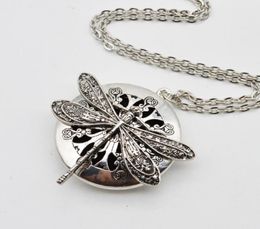 5pcs Dragonfly Design Lockets Vintage Essential Oil Diffuser Necklace Aromatherapy Locket Pendant Statement Necklace Jewellery Gift 7565783