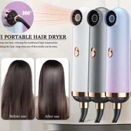 Dryers Mini Blower Drier 3 Speeds Portable Ionic Hair Dryer Bladeless Hair Straightening Comb Powerful AntiWinding Personal Hair Care