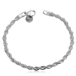 Flicker rope hand chain sterling silver plated bracelet men and women 925 silver bracelet SPB2076230531