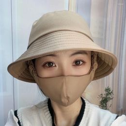 Berets With Mask Agricultural Work Hat Bucket Dust Fisherman Four Seasons Protect Neck Anti-uv Women's