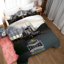 Bedding Sets Fashion Big Lorry Cars Bed Linens 3d Set Single Size Boy's Duvet/quilt Cover Child Home Decor Bedclothes Cartoon