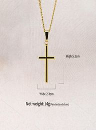 Fashion Charm Mens 18k Gold Cross Pendant Necklaces Hip Hop Jewellery Stainless Steel Chain Men Silver Necklace For Women Gifts1649625