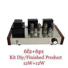 Amplifiers BREEZE Audio 6f2 6p1 VacuumTube Amplifier Diy Kit Hifi Class A Audio Amplifier High Power 12w*2 Push Pull Tube Amp 2 Channel