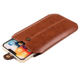 Universal Crazy Horse Leather Belt Clip Case For iPhone 15 14 13 12 11 Pro 7 8 Plus XR XS Max Cover Mobile Phone Pouch
