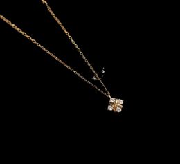 Luxury Designer Schlumberger Pendant Necklace Top Sterling Silver 14k Gold Crystal Zircon Square Charm Cross Short Chain Choker Fo1789995