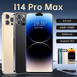 I14 Pro mobile smartphone capsule screen 6.8 inches 2GB+16GB true 4G 5G Android smart Phone. Not IPhone.