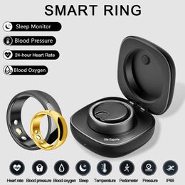 Original Smart Ring Health Monitor Male Female Thermometer Blood Pressure Heart Rate Sleep Monitor Ip68 Waterproof Personalized