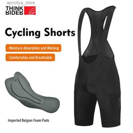 Cycling Shorts ThinkRider Men Cycling Bib Shorts Belgian Pad Mountain Bike Shorts High End Outdoor Breathab Bike Tight Knicker L48