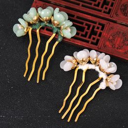 Chinese Style Headwear For Women For Girls Hanfu Pearl Hair Fork Hair Accessories Flowers Hair Stick U Shaped Hairpin