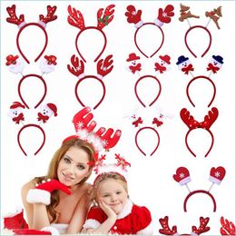 Headbands Christmas Headband Decoration Santa Claus Snowman Festival Hair Band For Women Girls Accessories Gift 100 Pcs/Lot Drop Deli Dhcwd