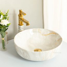 American Ceramic Bathroom Sink Countertop Basin Home Square Art Basin Bathroom Toilet Wash Basin Small Size Balcony Shampoo Sink