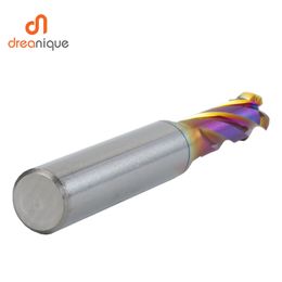 Dreanique 1pc ISO Solid Carbide Thread End Mill Metric 60 Degrees M1.6-M12 CNC Threading Milling Cutter,3 in 1 Aluminium Copper
