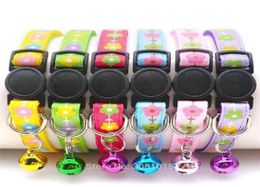24Pcs Safety Button Cat Collar Safety Breakaway Small Dog Cute Nylon Adjustable Collar with bell for Puppy Kittens Necklace 2103257587371