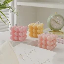 Candle Holders Love Cube Scented Candles Hand-Made Household Creative Decorations Holiday Gifts Soybean Fragrance Shooting Props