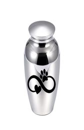 Infinite dog paw print pendant small cremation urn for pet ashes keepsake exquisite pet aluminum alloy ashes holder 5 colors3121244