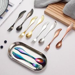 Spoons Creative Stainless Steel Cutlery Wings Spoon Fork Dessert Coffee Cake Stirring Tea Fruit Set Gift Box