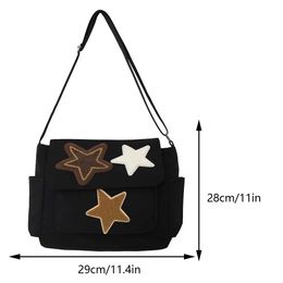 Women Star Messenger Bag Versatile Cute Tote Bag Large Capacity Kawaii Shoulder Bag Crossbody Sling Bag School Travel Bag