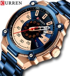 CURREN Design Watches Men039s Watch Quartz Clock Male Fashion Stainless Steel Wristwatch with Auto Date Causal Business New Wat9507904