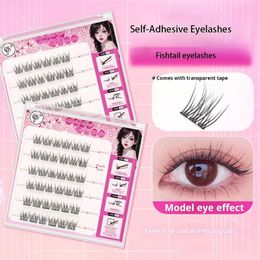 False Eyelashes QSTY Self Adhesive Clusters Kit Press On Lashes No Glue Need Soft Lash Reusable With