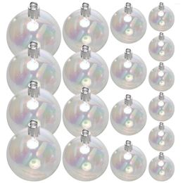 Decorative Figurines 18Pc Christmas Transparent Ball Plastic Trees Open Box Bauble Ornament Wedding Gift Party Spheres