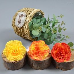 Decorative Flowers 10pcs Simulation Carnation Mother's Day Bouquet Flower Basket Arrangement Shopping Mall Square Atmosphere Layout