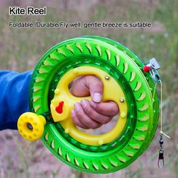 Outdoor Game Fying Kites Round Blue String Flying Winder Fire Wheel Kite Reel Handle Tool