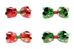 Baby Girls Hair Clips 12 Colors Bow Printed Christmas Hairs Bows Girls Hair Bows Baby Headbands Girls Barrettes 075112699