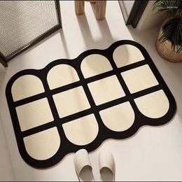 Bath Mats Irregular Bathroom Mat Kitchen Easy-to-Clean Stain-Resistant Foot Absorbent Easy-to-Dry Non-Slip