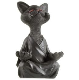 Whimsical Black Buddha Cat Figurine Meditation Yoga Collectible Happy Decor Art Sculptures Garden Statues Home Decorations4540345