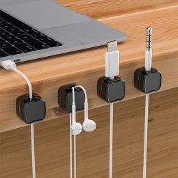 6pcs Magnetic Cable Clip Cables Organizer Desk Organizing Adjustable Cord Holder Wire Organizer And Cable Management Wire Keeper