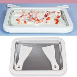 Makers Ice Cream Roller Plate W/ 2 Spatulas for Kids Family DIY Ice Cream AntiGriddle Pan For Handmade Ice Cream Frozen Yogurt