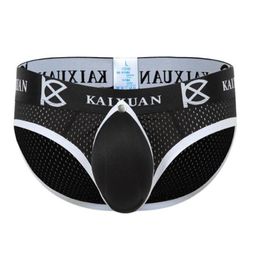 Men Briefs Male Gay Penis Pouch Underwear Back Open Front Removable Jockstraps Men039s Enlarge Sexy Enhancing Sponge Cup Pad Un8441883