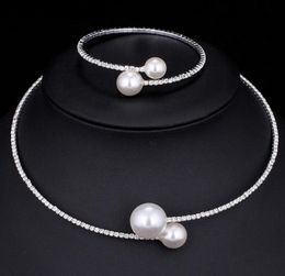Bridal Necklace and Bracelets Accessories Wedding Jewellery Sets Rhinestone Pearl Formal Brides Accessories Bangles Cuffs Bracelet N4096651