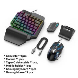 Speakers New Mobile Game Converter Keyboard Mouse Gaming Set Single Converter Bluetoothcompatible 5.0 for Gamer Accessories