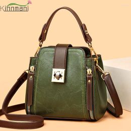 Totes High Quality Leather Handbags Purses Women's Bag 2024 Shoulder Crossbody Sac Lady Messenger Many Zippers Small Tote