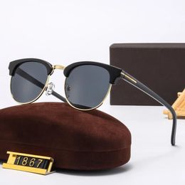 Designers Sunglasses For Men Women Luxury Tom Sunglass Retro Classic Vintage Frameless Brand Polarised Fashion Goggle Driving Eyeglasses 8 Colours With Box TF1867