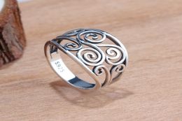 RI102768 New Design Antique Sterling Jewelry 925 Oxidized Sterling Silver Leaf Antique Ring jewelry cheap whole1602342