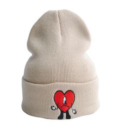 Badbunny bad rabbit embroidered knitted hat European autumn and winter warm wool beanie hats for men and women GC17189266886